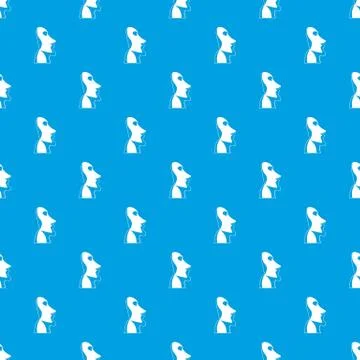 Easter island pattern seamless blue Stockillustratie