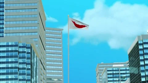 Easter Island Rapa Nui Flag 3D Render Animation with Urban Architecture and  Video stock 333057593