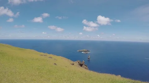Easter Island Rapa Nui Orongo Kari Kari Rocks 1 Stock Footage 83859658
