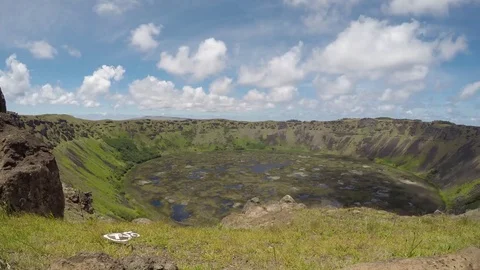 Easter Island Rapa Nui Rano Kau Crater 4 Timelapse Stock Footage 83859321