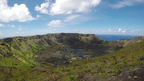 Easter Island Rapa Nui Rano Kau Crater 1 Timelapse Stock Footage 83859335