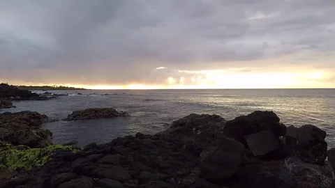 Easter Island Rapa Nui Sunset 3 Timelapse Panning Stock Footage 83858662