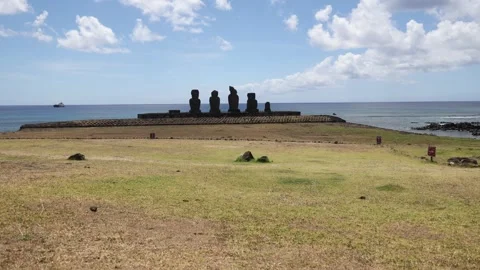 Easter Island - Tahai Stock Footage 259911871