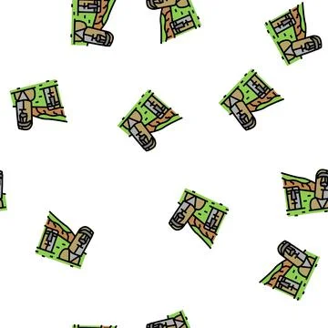 Easter island vector seamless pattern Stock Illustration