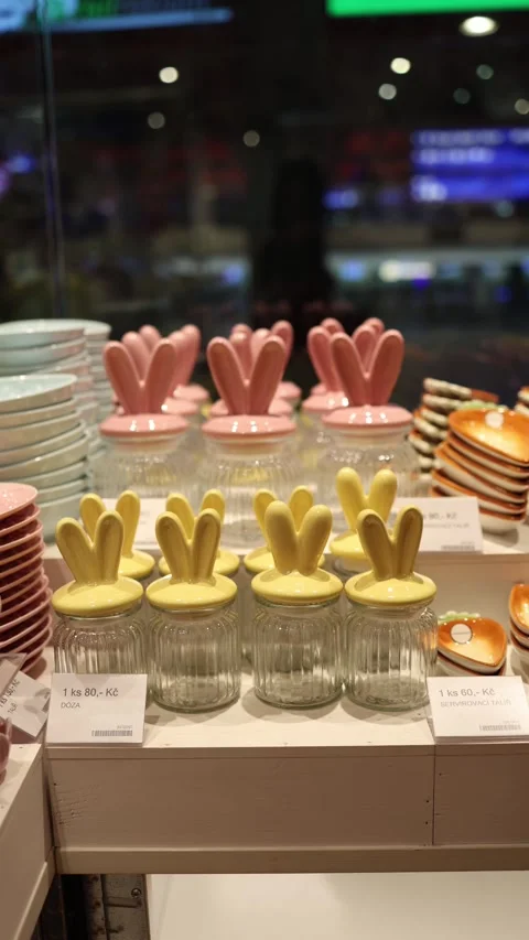 Easter jars with bunny lids Stock Footage 331232972