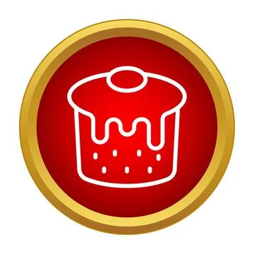 Easter kulich cake icon representing holiday dessert Stock Illustration