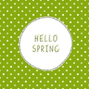 Easter label and Green Textured Polka Dot Stock Illustration