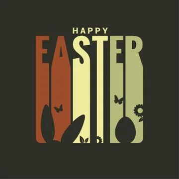 Easter label design background Stock Illustration