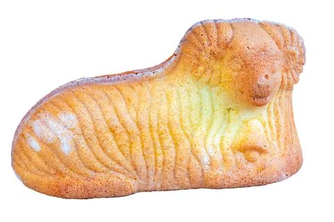 Easter lamb - easter cake, isolated on white background Stock Photos