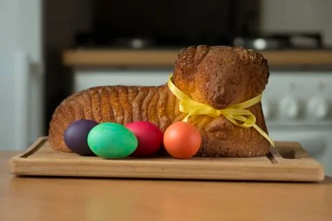 Easter lamb with eggs Stock Photos