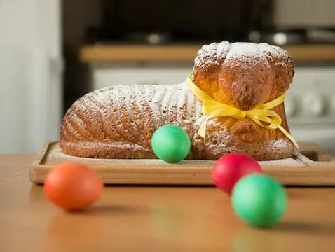 Easter lamb with eggs Stock Photos