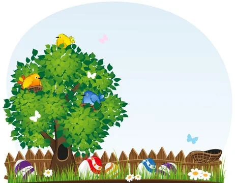 Easter landscape Stock Illustration