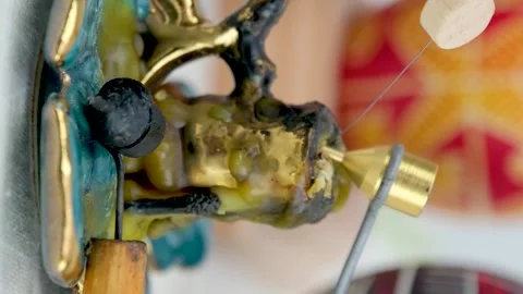 Easter large banner with painted eggs with different patterns in red black blue Stock Footage 274715720