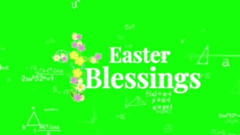 Easter lesson math formulas on green screen Stock Footage 340754443