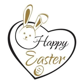 Easter lettering card. Easter Bunny and Easter Egg Stock Illustration