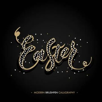 Easter lettering card. Easter lettering card. Hand drawn lettering poster ... Foto stock