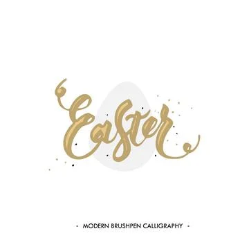 Easter lettering card. Easter lettering card. Hand drawn lettering poster ... Stock Photos