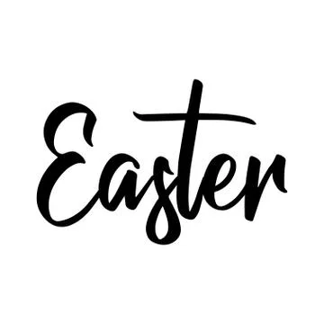Easter - lettering message with cross shape T letter. Stock Illustration