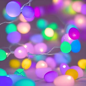 Easter lights beautiful pretty background colorful holiday pastel string ligh Illustrazione stock