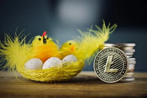 Easter Litecoin coin Stock Photos