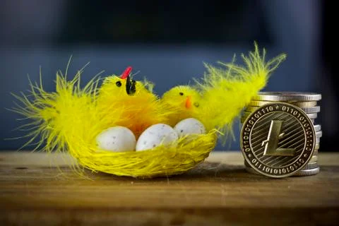 Easter Litecoin coin Stock Photos