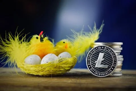Easter Litecoin coin Stock Photos