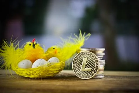 Easter Litecoin coin Stock Photos