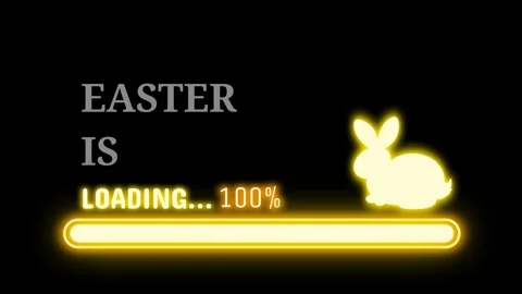 Easter is loading bright sign in bright yellow colour Stock Footage 266787780