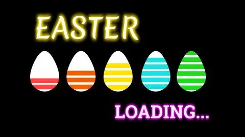 Easter loading concept illustration with egg shape Stock Illustration