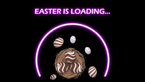 Easter is loading illustration with chocolate eggs and nest. Stock Illustration