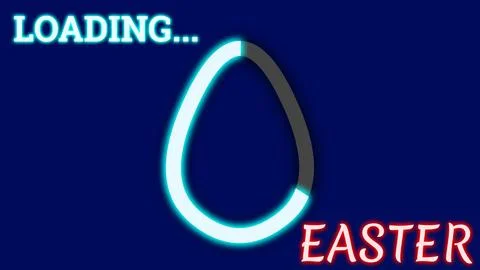 Easter is loading illustration with loading progress in egg Ilustración de archivo