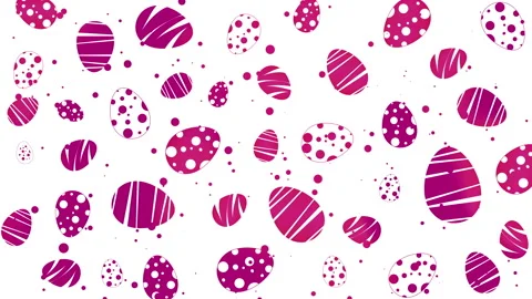 Easter looped animation egg pattern in pink colors. Easter symbols shapes Video stock 305276618
