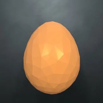 Easter low poly polygonal golden yellow egg 3d illustration rendering Stock Illustration