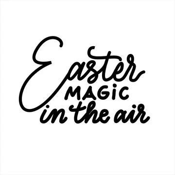 Easter magic in the air holiday vector calligraphy lettering. Christian Stock Illustration