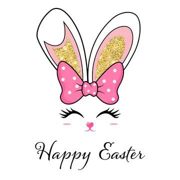 Easter mask with rabbit ears Stock Illustration