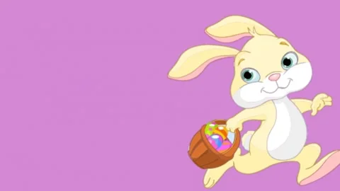 Easter message Happy easter with running easter bunny Stock Footage 267717545