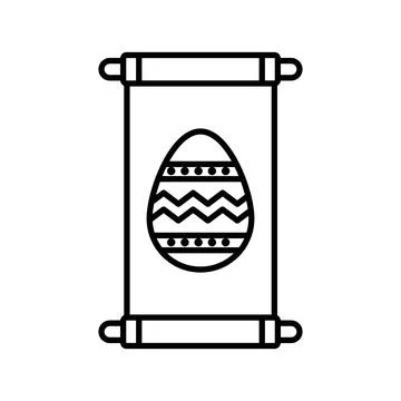 Easter Message linear logo mark in black and white Stock Illustration
