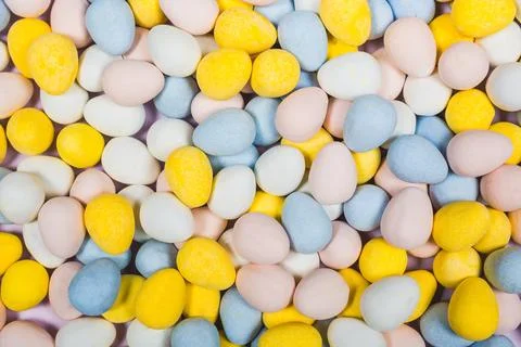 Easter Mini Chocolate Eggs Texture Stock Photos