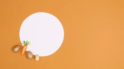 Easter minimal decoration appear on left side of paper card note. Stop motion Stock Footage 150281591