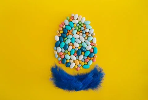 Easter minimalistic background with copy space Stock Photos