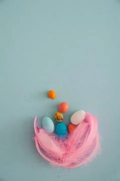 Easter minimalistic background with copy space Stock Photos