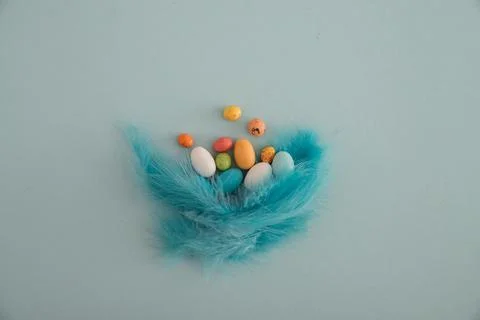 Easter minimalistic background with copy space Stock-Fotos