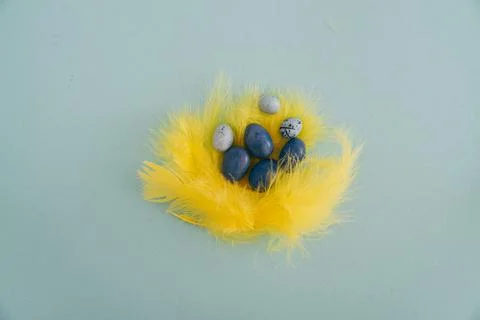 Easter minimalistic background with copy space Stock Photos