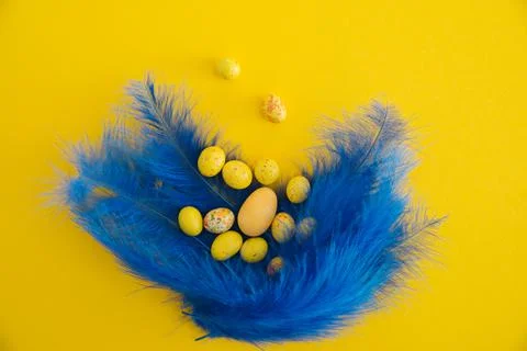 Easter minimalistic background with copy space Stock-Fotos