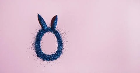 Easter minimalistic egg with copy space Stock Photos
