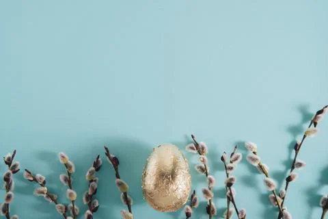 Easter minimalistic egg with copy space Stock Photos
