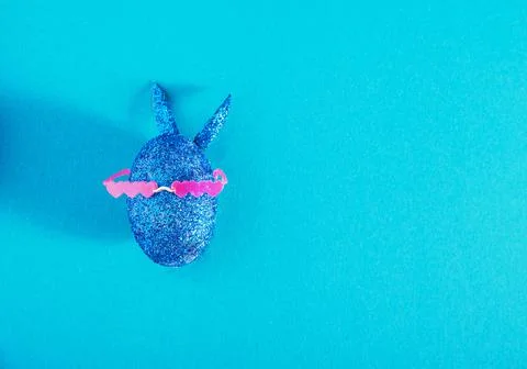 Easter minimalistic egg with copy space Stock Photos