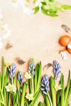 Easter mock up or background with a copy space for a greeting text Stock Photos