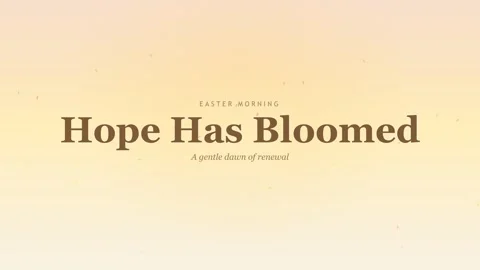 Easter morning greeting text Hope Has Bloomed on warm background Stock Footage 336636823