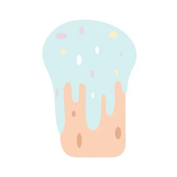 Easter Multicolored cake. Vector set in flat style. Element for poster, flyer Stock Illustration